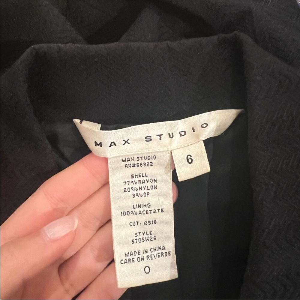 Black Striped Max Studio Vintage Buttoned Jacket [Size 6] - Picture 4 of 4